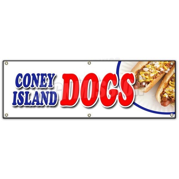 Signmission CONEY ISLAND DOGS BANNER SIGN all beef chili grilled sauerkraut drinks B-72 Coney Island Dogs - main